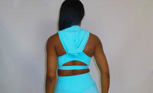 Easter blue Keyfit Hoodie Sports bra