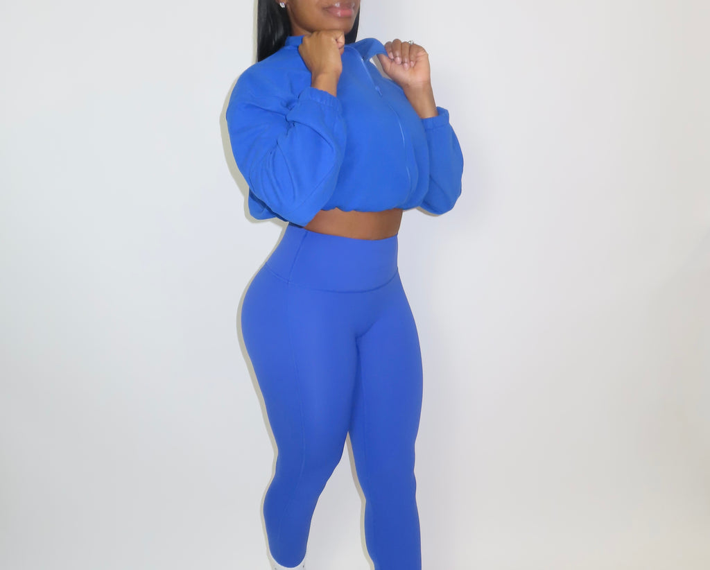 Keyfit Cropped adjustable sweater (Royal blue)